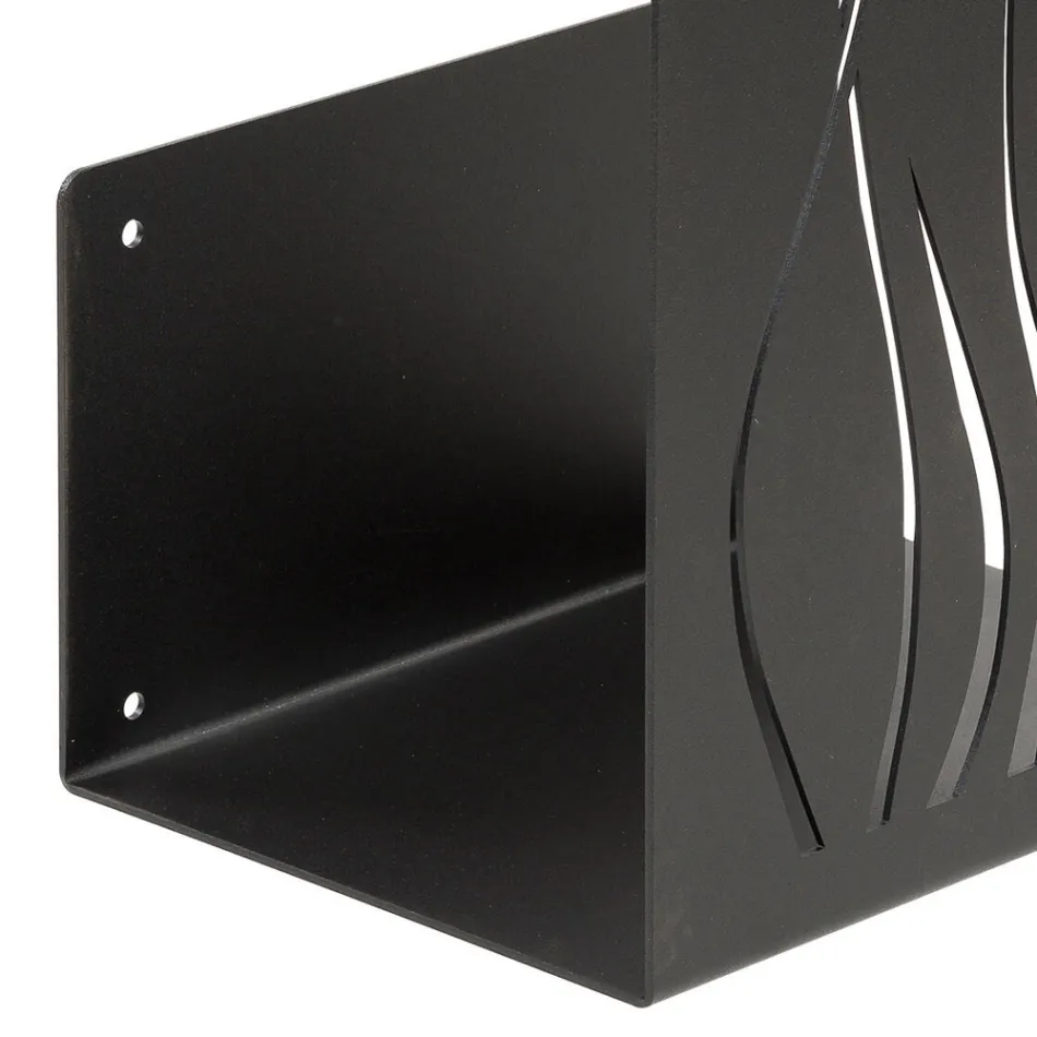 Porte-bûches d'intérieur en acier peint Made in Italy - Ghino Viadurini