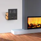 Porte-bûches d'intérieur en acier peint Made in Italy - Ghino Viadurini