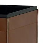 Porte-bois de 2 tailles en éco-cuir marron Made in Italy - Formica Viadurini