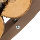 Porte-bûches d'intérieur en acier brun fabriqué en Italie - Affetto Viadurini