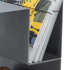 Porte-bûches design pour l'intérieur en acier gris Made in Italy - Tramontana Viadurini