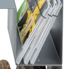 Porte-bûches design pour l'intérieur en acier gris Made in Italy - Tramontana Viadurini
