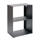 Porte-bûches en acier peint en noir Fabriqué en Italie - Fiamme Viadurini