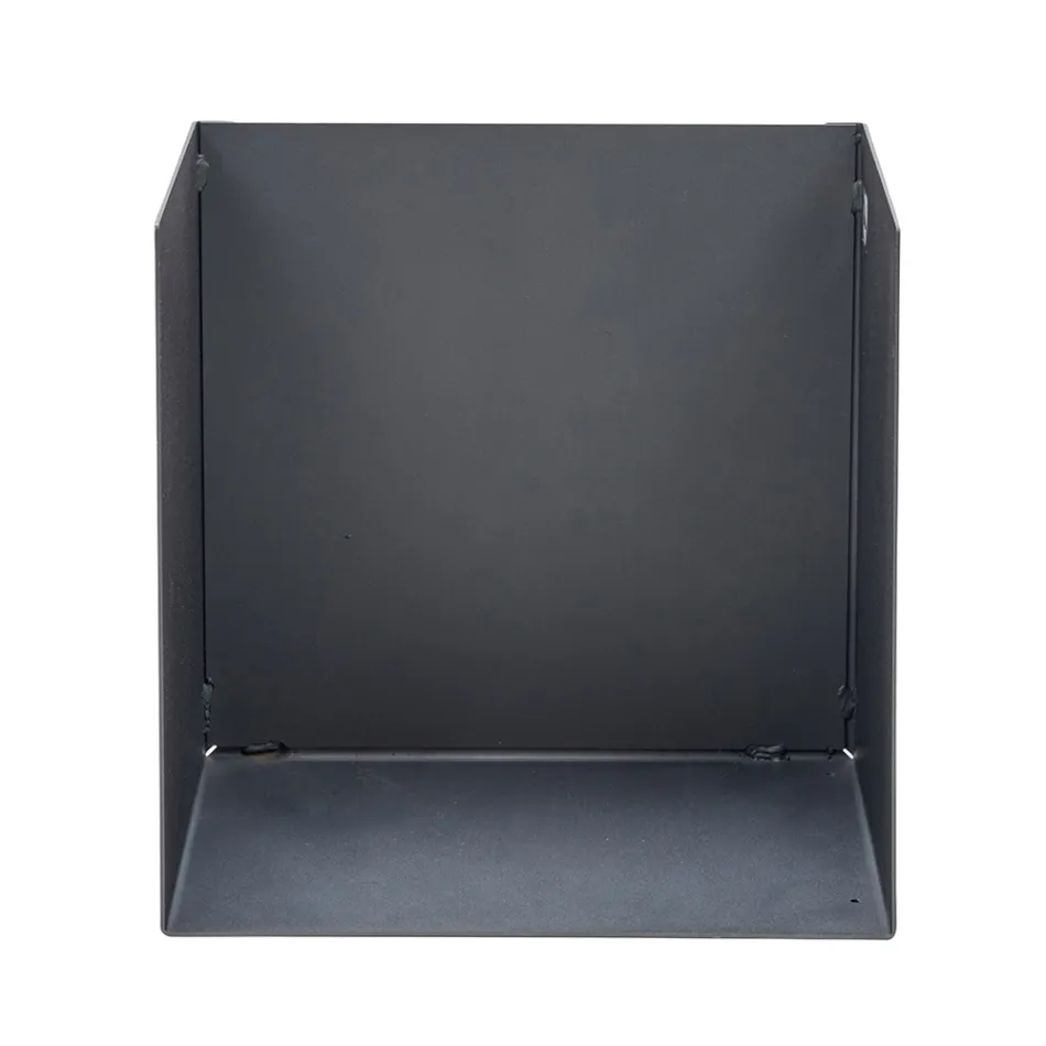 Porte-bûches en acier peint en noir fabriqué en Italie - Fiamme Viadurini