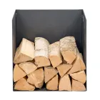 Porte-bûches en acier peint en noir fabriqué en Italie - Fiamme Viadurini