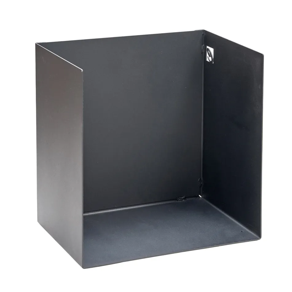 Porte-bûches en acier peint en noir fabriqué en Italie - Fiamme Viadurini