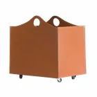 Portalegna cuir reconstitué avec des roues WoodBag fabriquées en Italie Viadurini