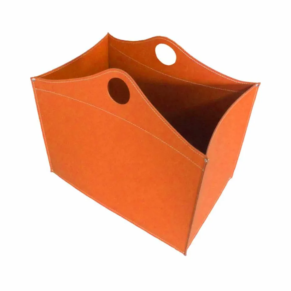 Portalegna cuir reconstitué avec des roues WoodBag fabriquées en Italie Viadurini