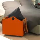 Portalegna cuir reconstitué avec des roues WoodBag fabriquées en Italie Viadurini