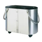 Porte-bois en différentes finitions avec 2 poignées latérales Fabriqué en Italie - Impala Viadurini