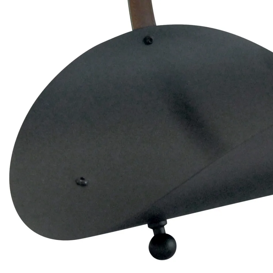 Support à bois en métal noir avec poignée en cuir fabriqué en Italie - Antilope Viadurini