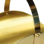 Porte-bûches en laiton avec poignée et 4 pieds Made in Italy - Tigre Viadurini