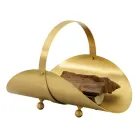 Support à bois en laiton avec poignée et 4 pieds Made in Italy - Tigre Viadurini