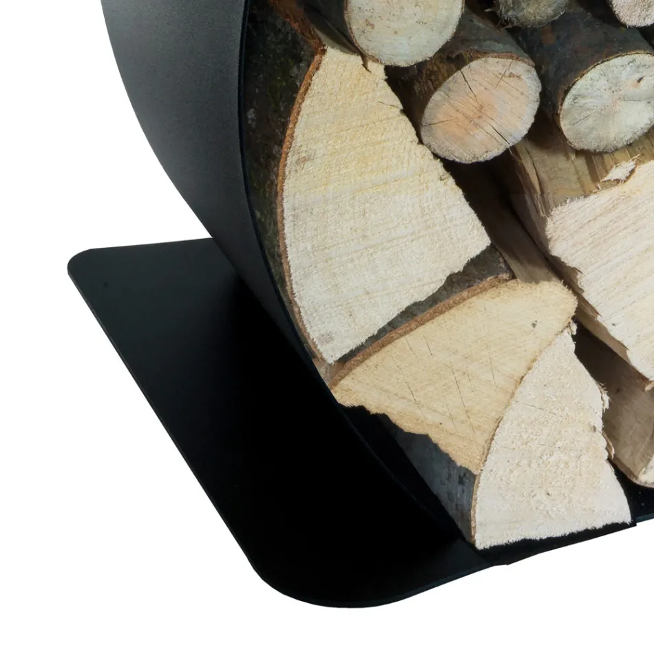 Porte-Bois de Chauffage Interne en Acier Peint Fabriqué en Italie - Leopoldo Viadurini
