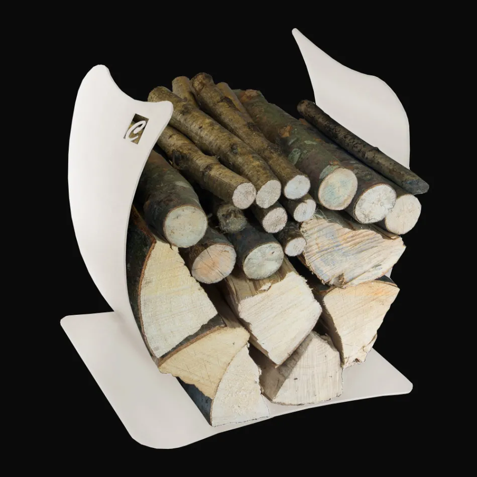 Porte-Bois de Chauffage Interne en Acier Peint Fabriqué en Italie - Leopoldo Viadurini