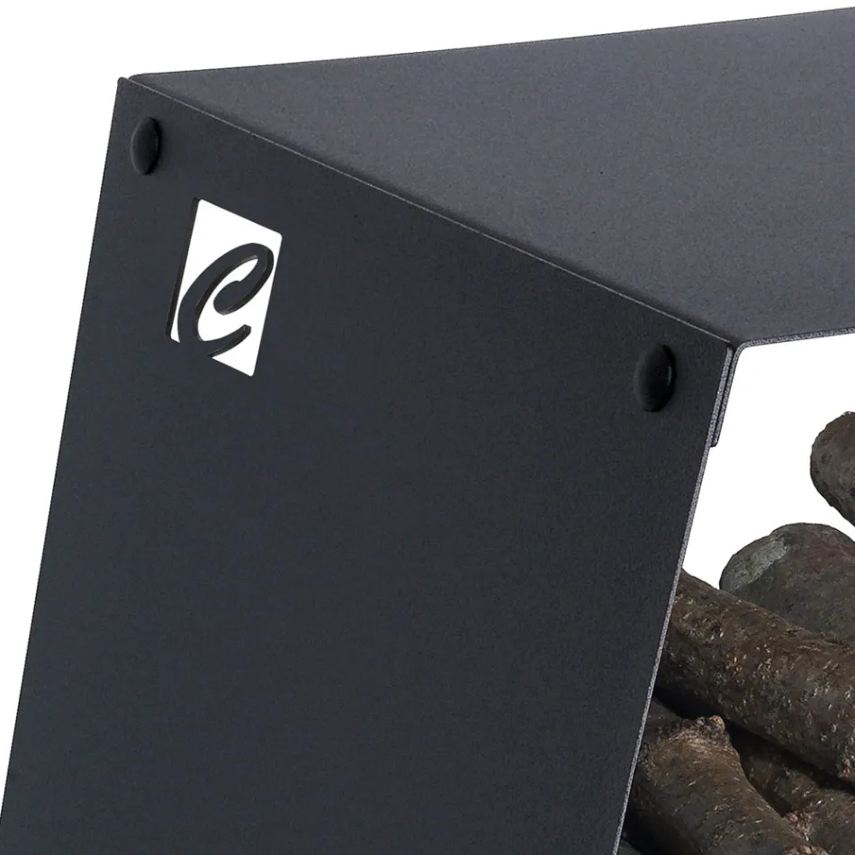 Porte-bûches de sol moderne en acier peint Made in Italy - Demetra Viadurini