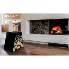 Porte-bûches de sol moderne en acier peint Made in Italy - Demetra Viadurini