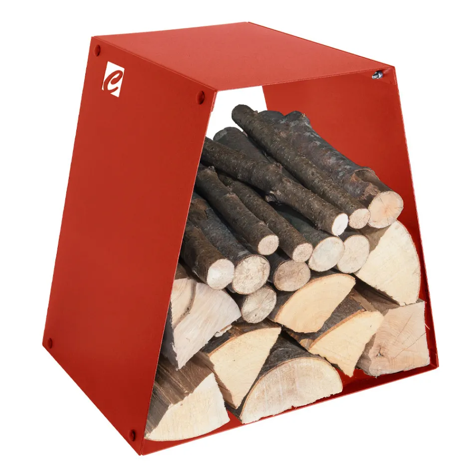 Porte-bûches de sol moderne en acier peint Made in Italy - Demetra Viadurini
