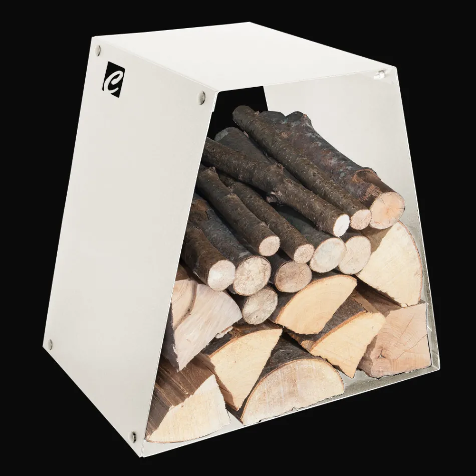 Porte-bûches de sol moderne en acier peint Made in Italy - Demetra Viadurini