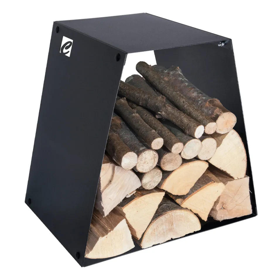 Porte-bûches de sol moderne en acier peint Made in Italy - Demetra Viadurini