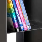 Porte-bûches noir moderne pour l'intérieur avec étagères Made in Italy - Cauro1 Viadurini