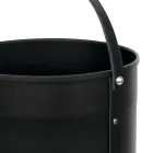 Porte-bûches rond en éco-cuir avec roulettes Made in Italy - Caméléon Viadurini