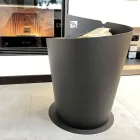 Porte-bûches rond en bois pour intérieur en acier noir design moderne italien - Favonio Viadurini