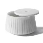 Support de Rangement Rayé en Marbre de Carrare Blanc ou Noir Design Portoro - Le Caire Viadurini