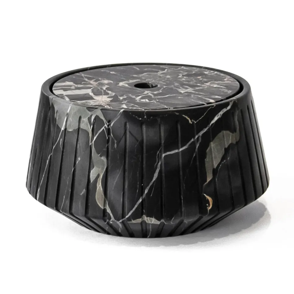 Support de Rangement Rayé en Marbre de Carrare Blanc ou Noir Design Portoro - Le Caire Viadurini