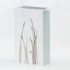 Porte-parapluies blanc en bois décoré design moderne rectangulaire - filigrane Viadurini