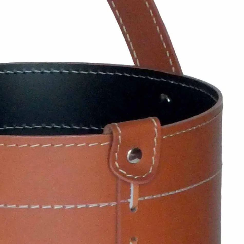 Porte-parapluie design en cuir régénéré Regen, fabriqué en Italie Viadurini