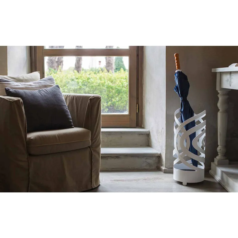 Porte-parapluie design moderne en fer coloré fabriqué en Italie - Olfeo Viadurini