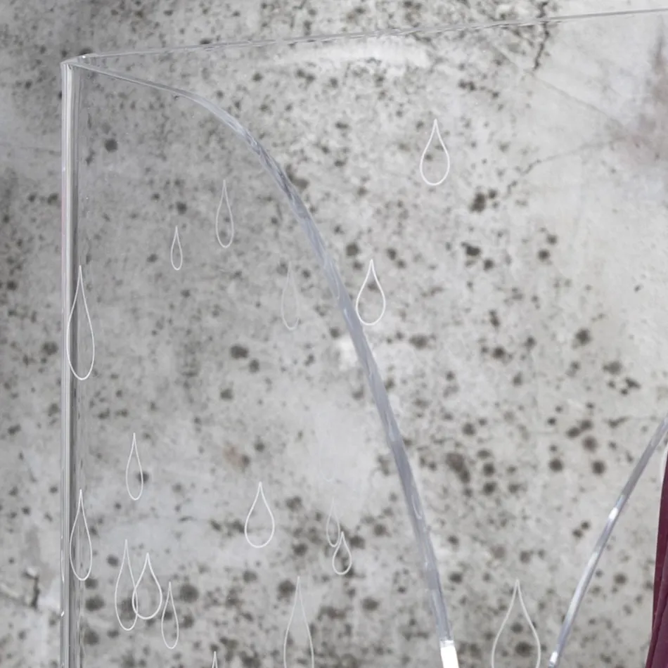 Porte-parapluie en cristal acrylique transparent décoré au laser - Versio Viadurini