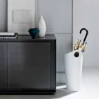 Porte-parapluie en cuir régénéré de conception artisanale Pluvia Viadurini