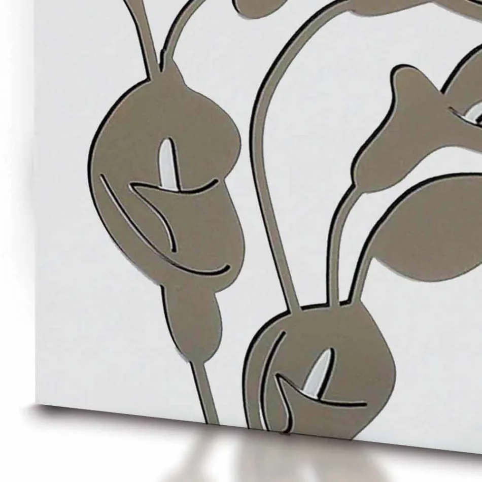 Porte-parapluie en bois blanc design moderne avec décorations florales - Caracalla Viadurini