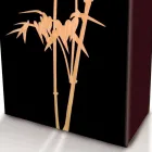 Porte-parapluies en bois foncé ou blanc avec des décorations au design moderne - Cannabambu Viadurini