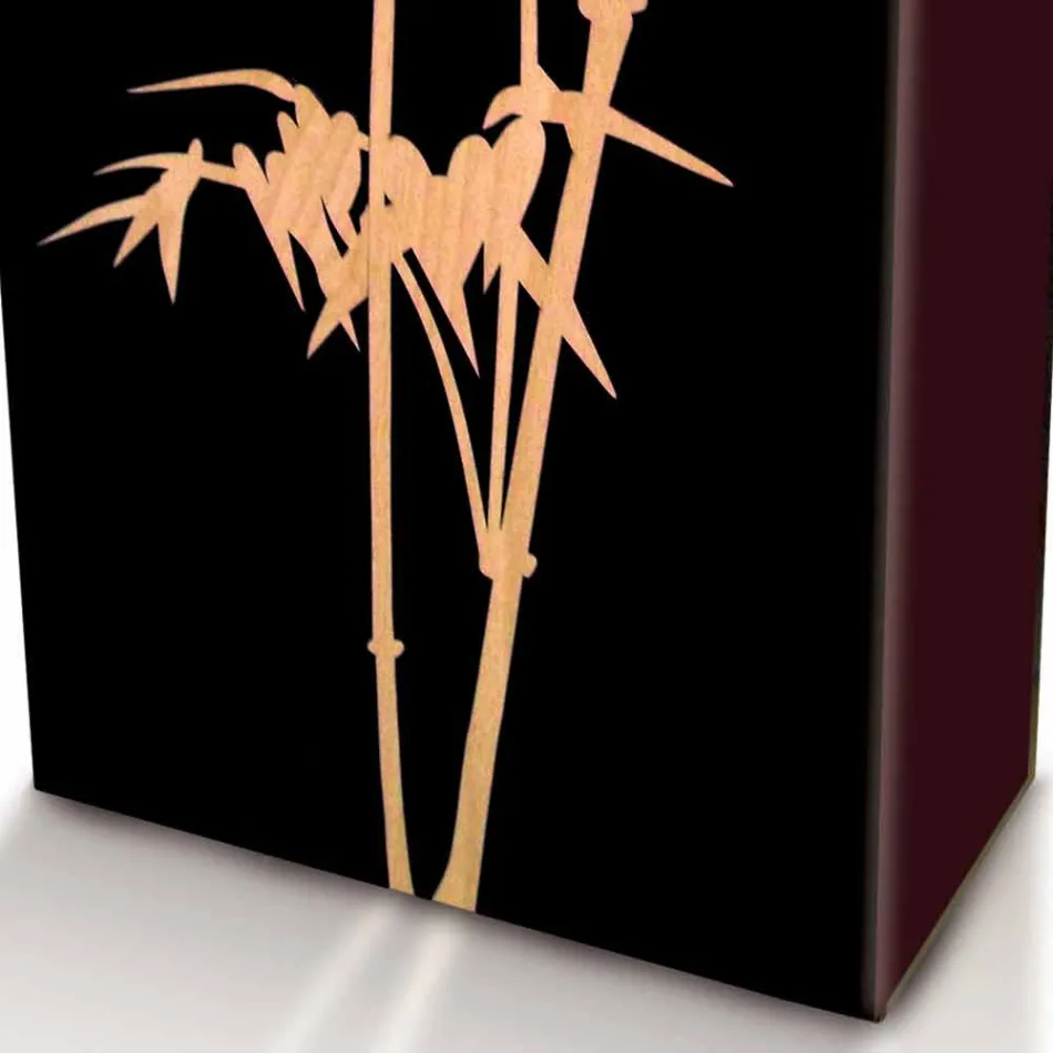 Porte-parapluies en bois foncé ou blanc avec des décorations au design moderne - Cannabambu Viadurini