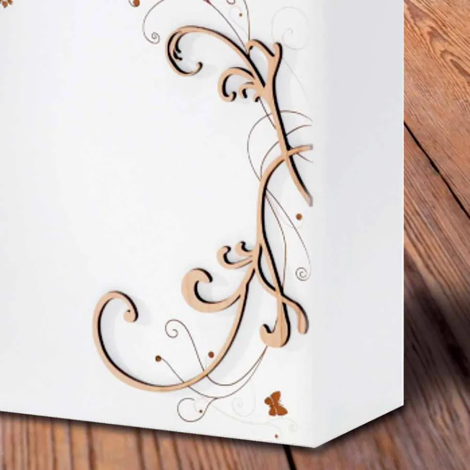 Porte-parapluie élégant et moderne en bois foncé ou blanc avec décorations - Poésie Viadurini