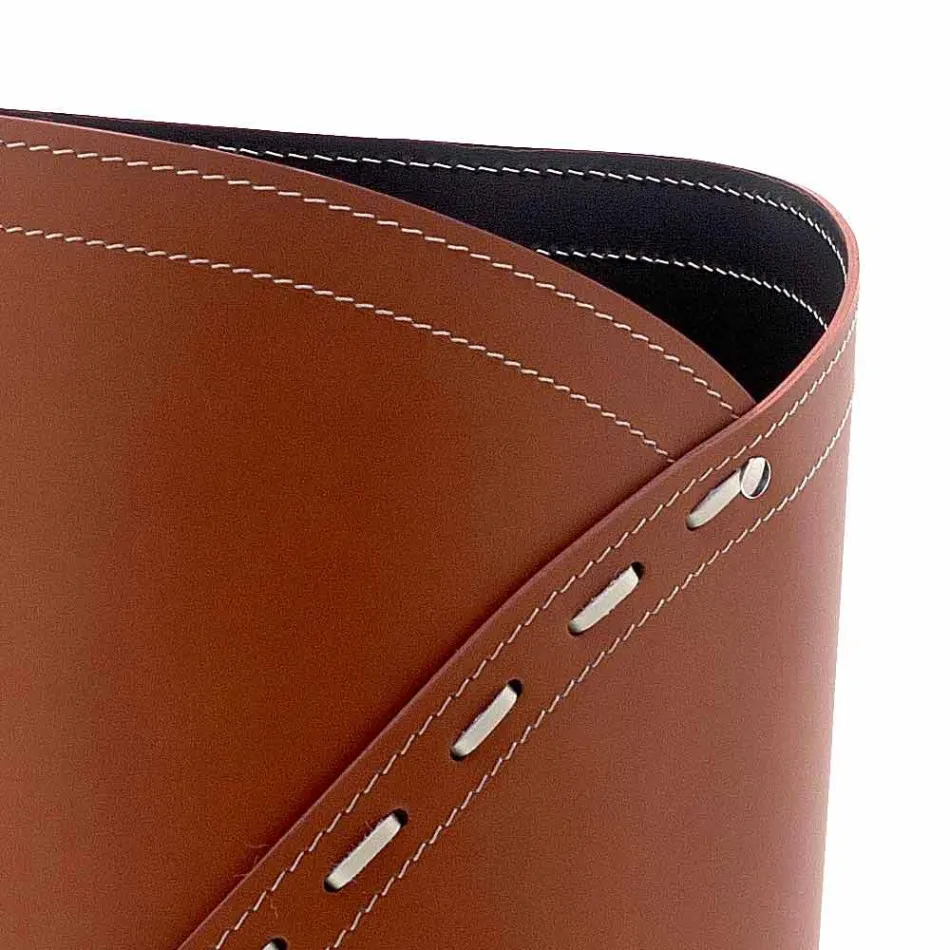 Porte-parapluie moderne en cuir Katrina régénéré, fabriqué en Italie Viadurini