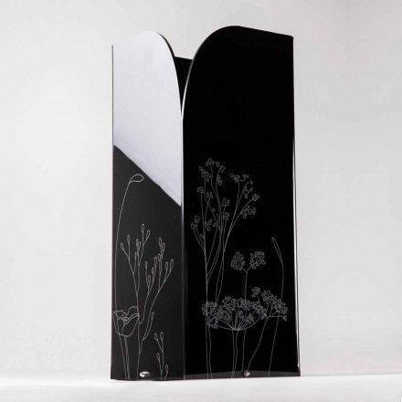 Porte-parapluie moderne en plexiglas noir ou transparent avec gravure - Florinto Viadurini
