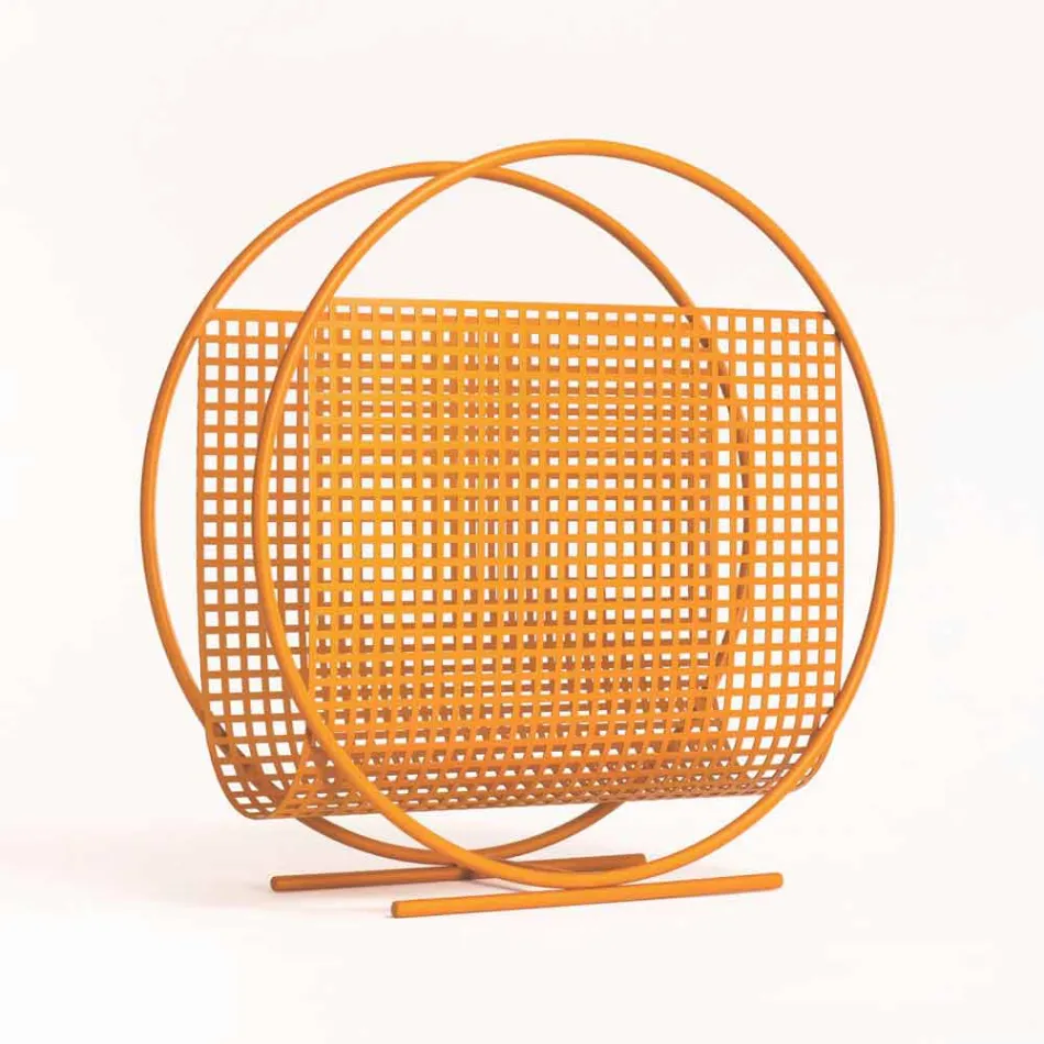 Porte-revues rond en acier fabriqué en Italie - Louche Viadurini