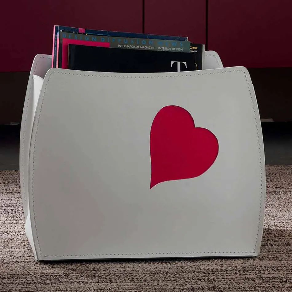 Porte-revues design en cuir au design moderne Béatrice Viadurini