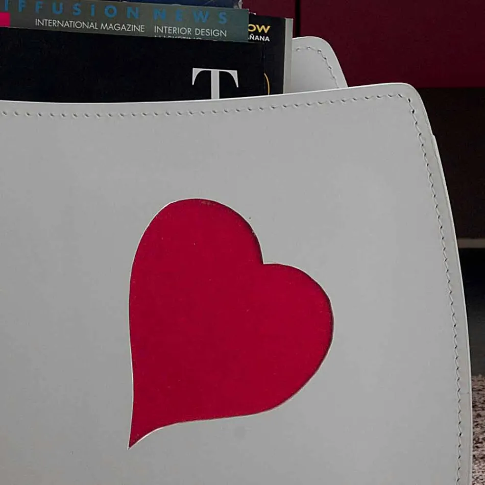 Porte-revues design en cuir au design moderne Béatrice Viadurini