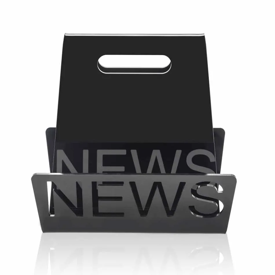 Porte-revues design en plexiglas noir ou transparent Made in Italy - Omar Viadurini