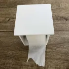 Porte-rouleau de salle de bain en Corian blanc ou avec inserts noirs Design italien - Elono Viadurini