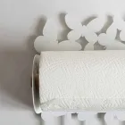 Porte-rouleau mural en fer blanc ou beige fabriqué en Italie - Leiden Viadurini