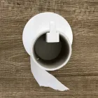 Porte-rouleau papier toilette en corian blanc ou avec insert noir, fabriqué en Italie - Elono Viadurini