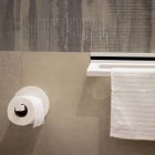 Porte-rouleau papier toilette en corian blanc ou avec insert noir, fabriqué en Italie - Elono Viadurini