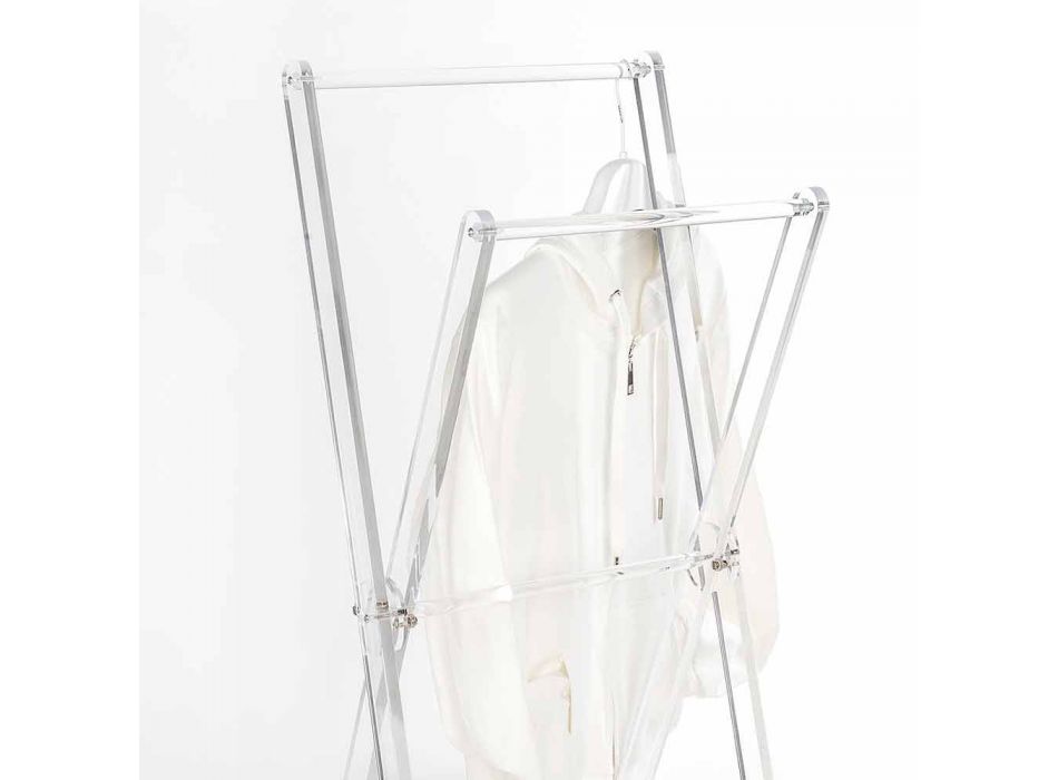 Porte-serviettes de sol design en plexiglas transparent ou avec bois - Stendio Viadurini