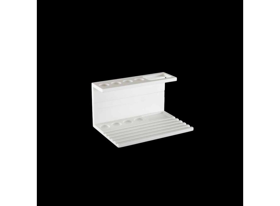 Porte-brosse à dents en Corian Blanc ou Noir, Accessoire de Salle de Bain Design - Elono Viadurini